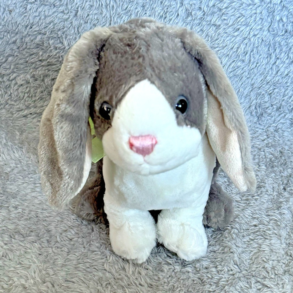 Wild Republic Gray & White Lop Eared Bunny Rabbit Plush 13" Stuffed Animal Toy